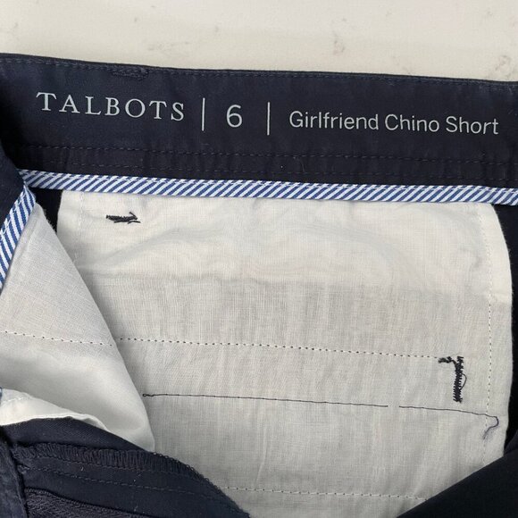 Talbots Girlfriend Chino 7" Cotton Casual Easycare 4 Pocket Shorts Blue Sz 6 - Picture 8 of 11